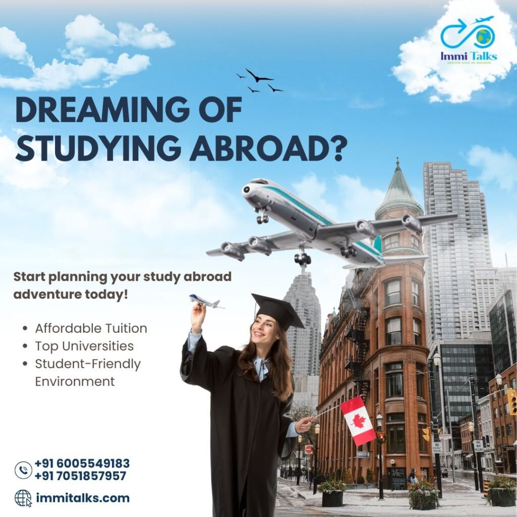 "Dreaming of Studying Abroad?" along with Immi Talks